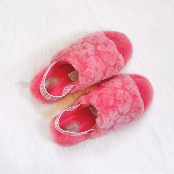 UGG Fluff Yeah Slide Slipper Poppy Sandal - Picture 3 of 6
